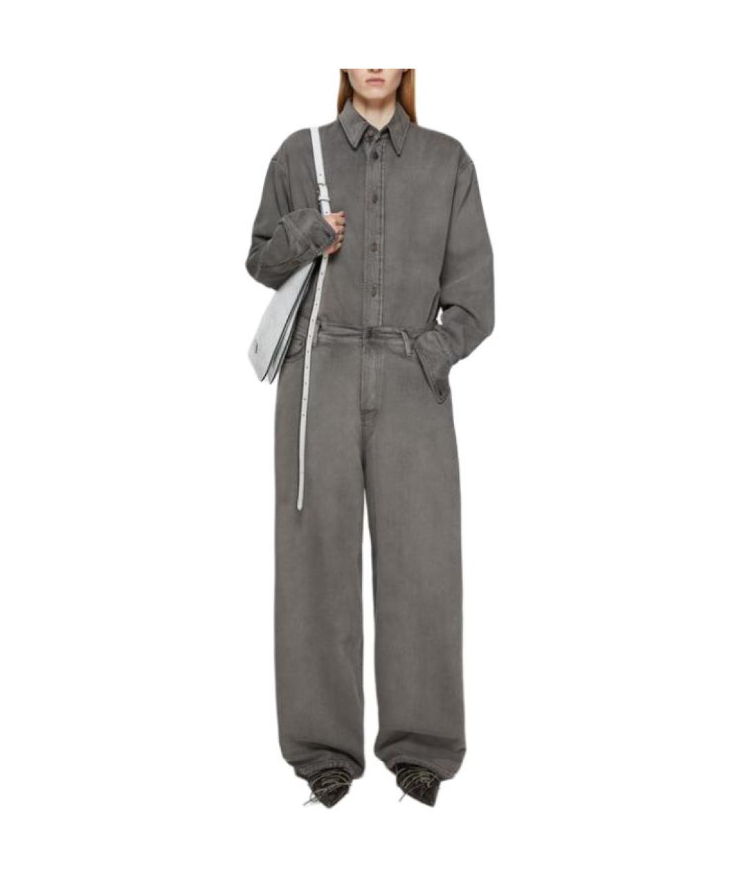 ACNE STUDIOS Серые хлопковые прямые джинсы, фото 2