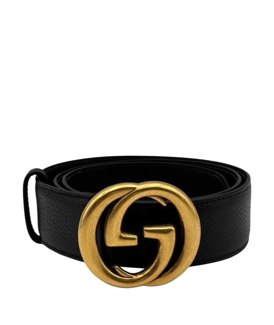 GUCCI Черный кожаный ремень, фото 1