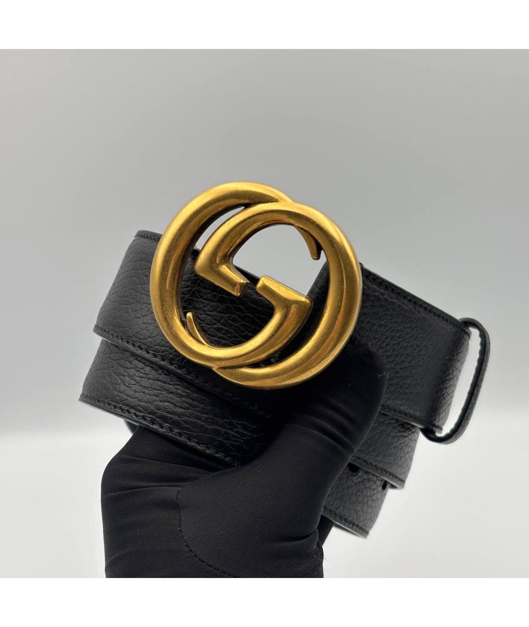 GUCCI Черный кожаный ремень, фото 2
