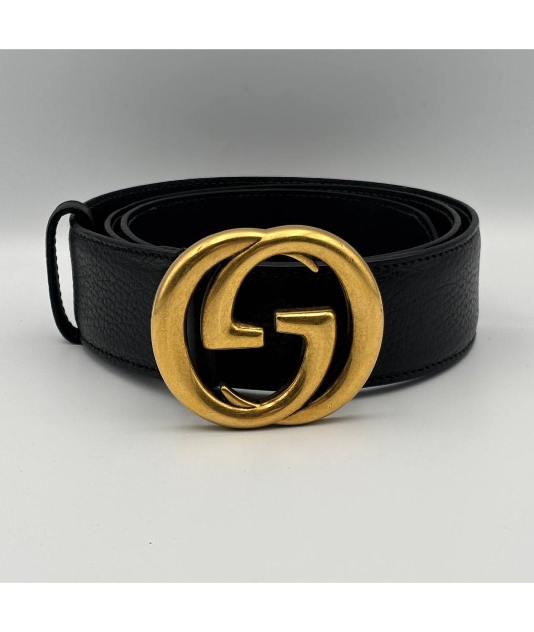 GUCCI Черный кожаный ремень, фото 4