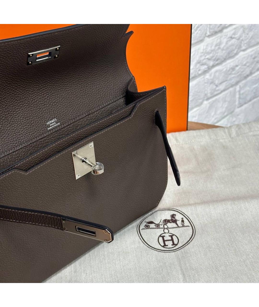 HERMES Коричневая кожаная папка для документов, фото 2