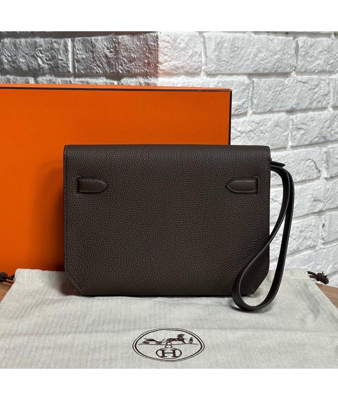 HERMES Коричневая кожаная папка для документов, фото 3