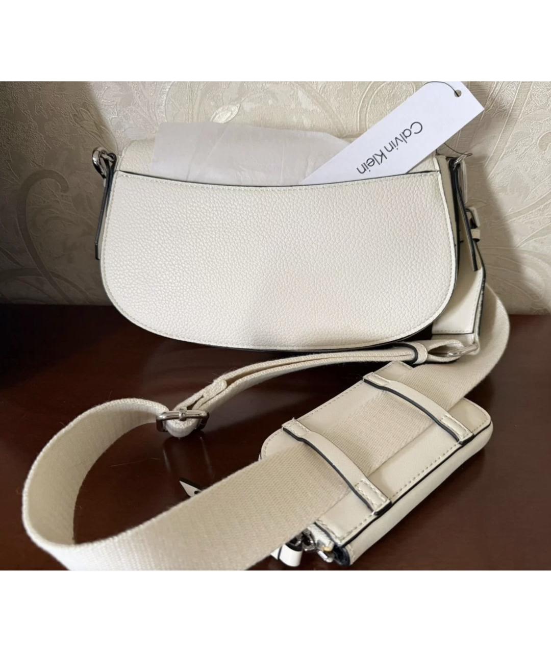 CALVIN KLEIN Белая поясная сумка из искусственной кожи, фото 3