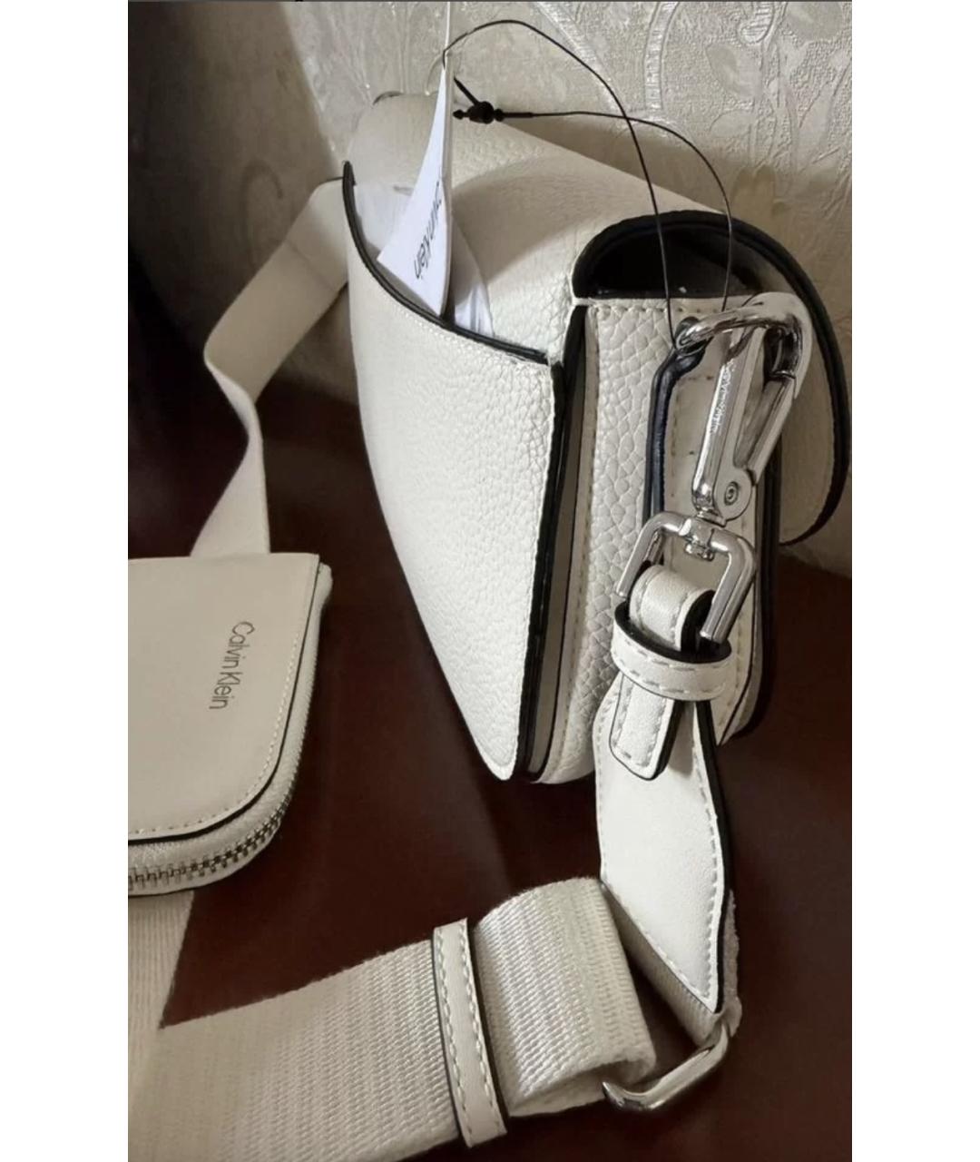 CALVIN KLEIN Белая поясная сумка из искусственной кожи, фото 2