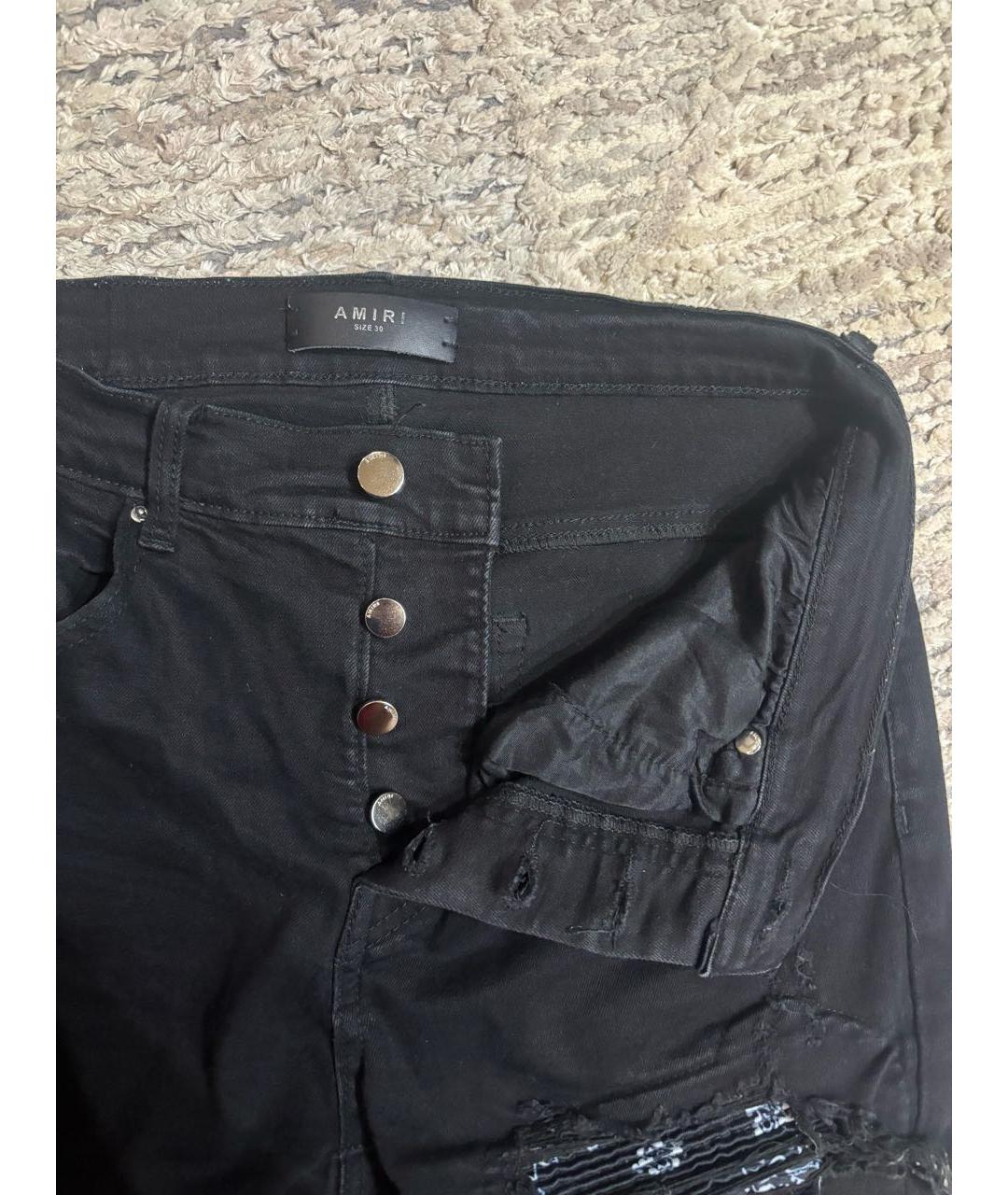 AMIRI Черные хлопко-эластановые джинсы скинни, фото 2