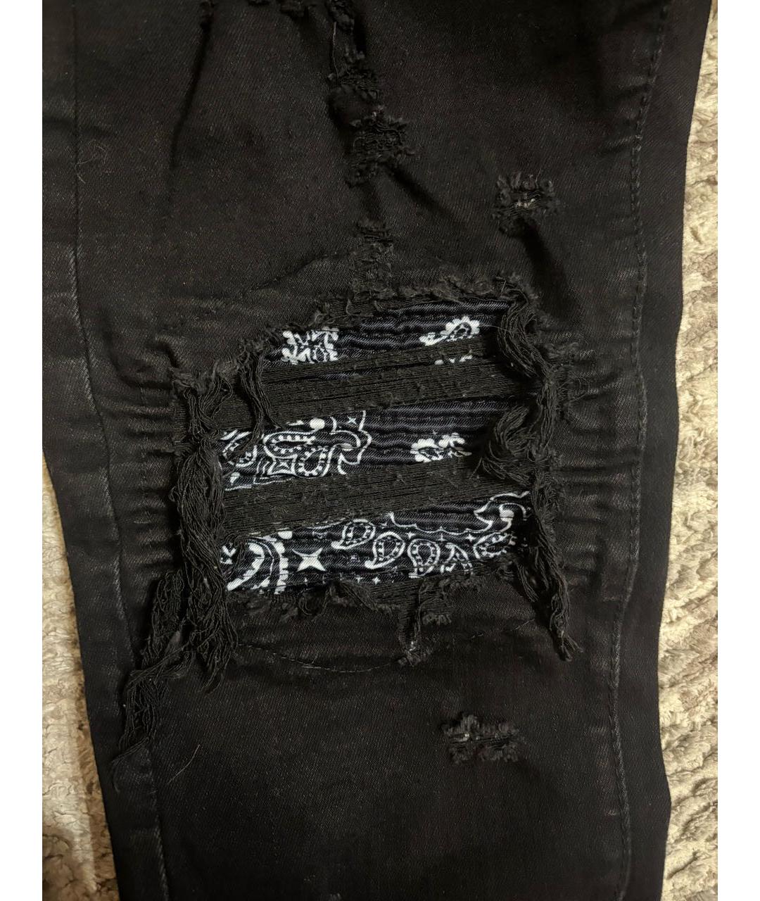 AMIRI Черные хлопко-эластановые джинсы скинни, фото 4