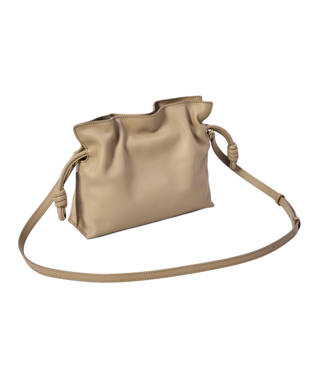 LOEWE Бежевая кожаная сумка через плечо, фото 3