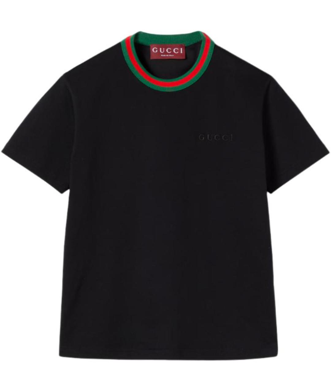 GUCCI Черная хлопковая футболка, фото 1