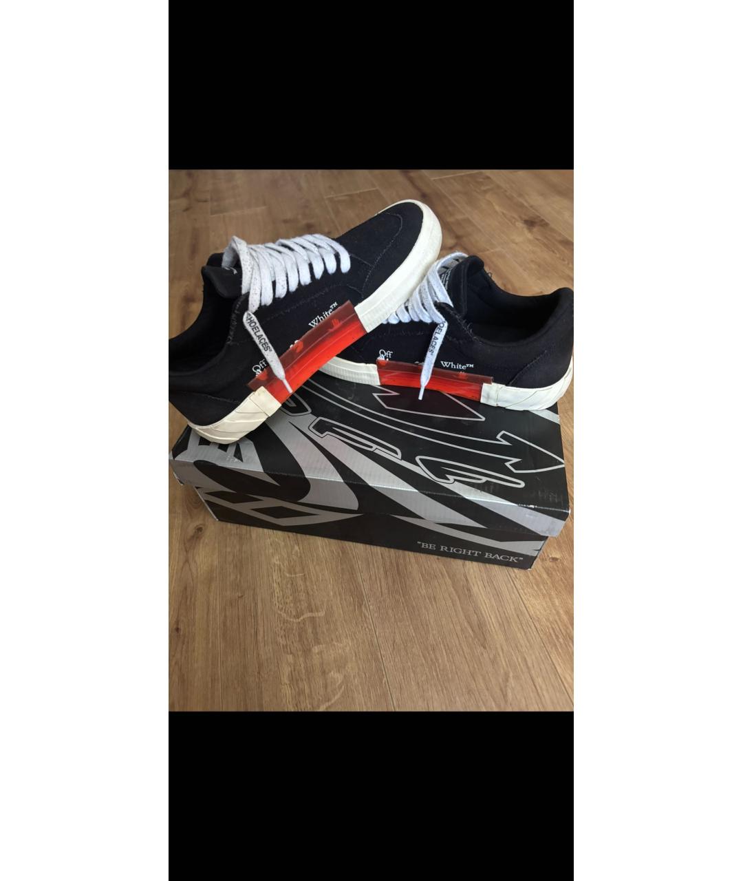 OFF-WHITE Черные текстильные низкие кроссовки / кеды, фото 2