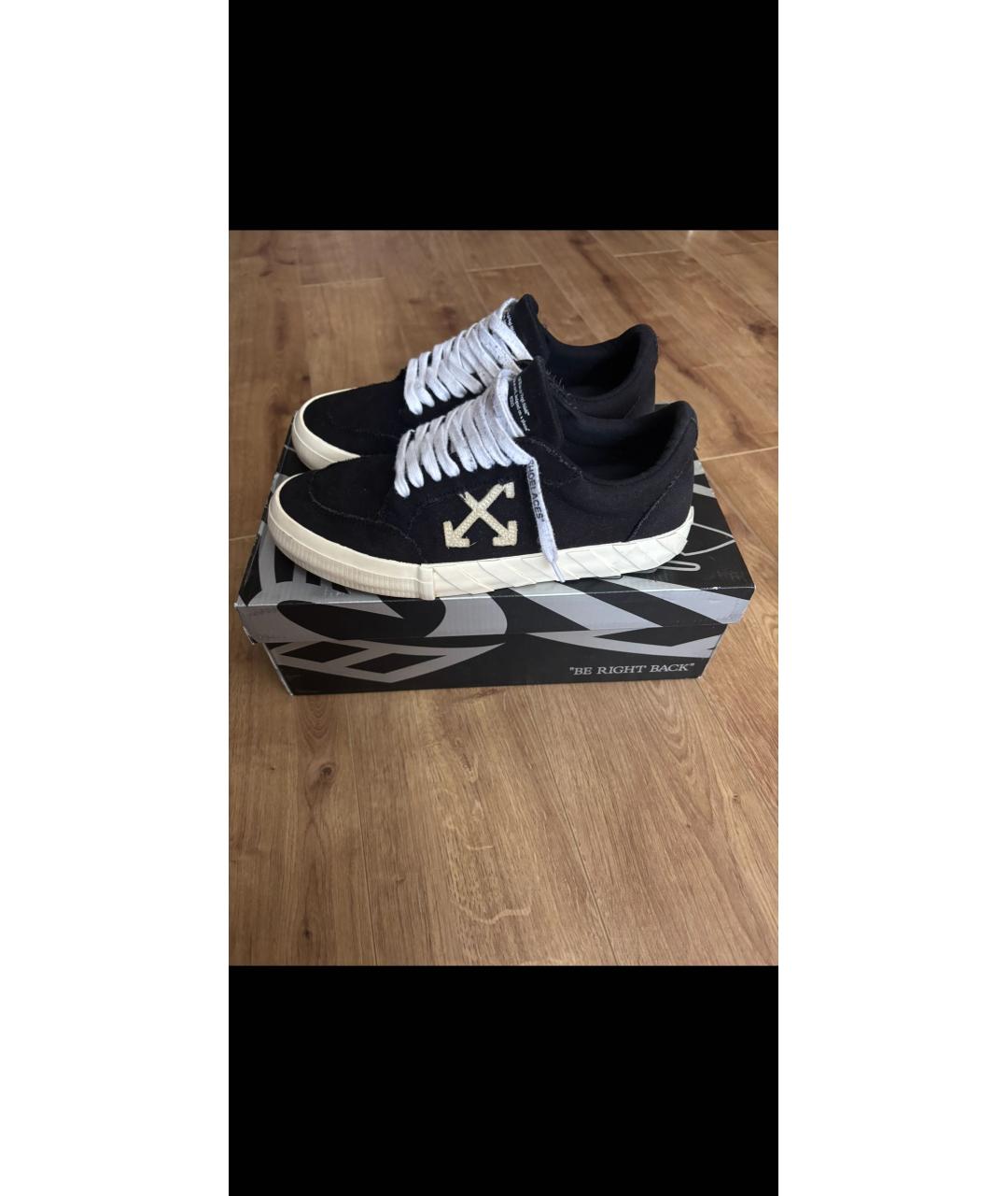 OFF-WHITE Черные текстильные низкие кроссовки / кеды, фото 5