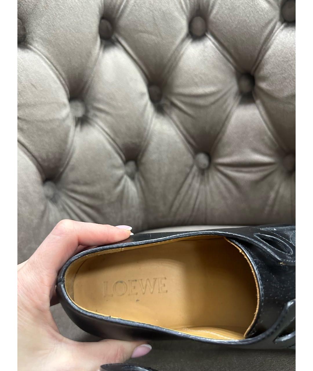LOEWE Черные кожаные лоферы, фото 4