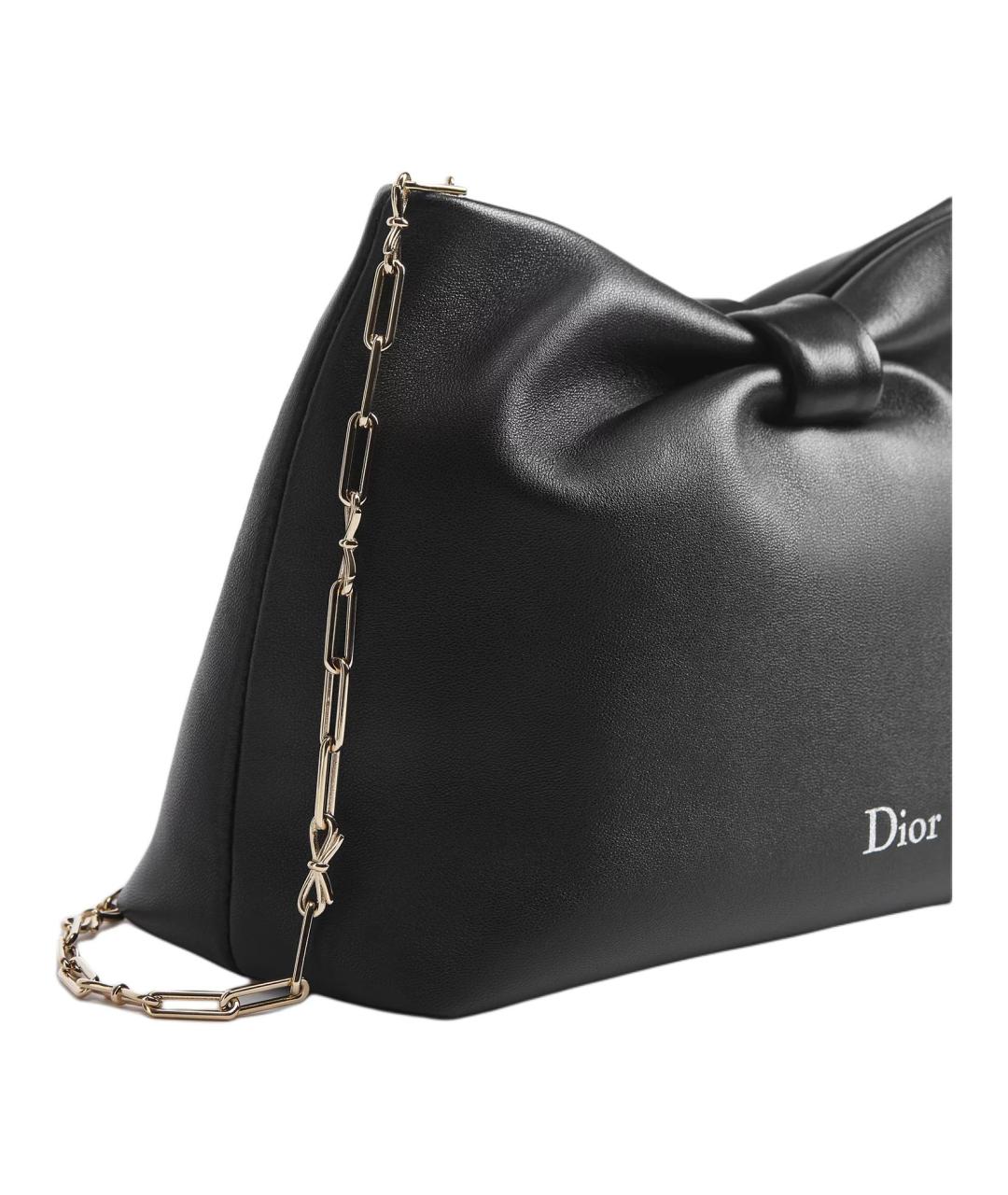 CHRISTIAN DIOR Черная кожаная сумка через плечо, фото 5