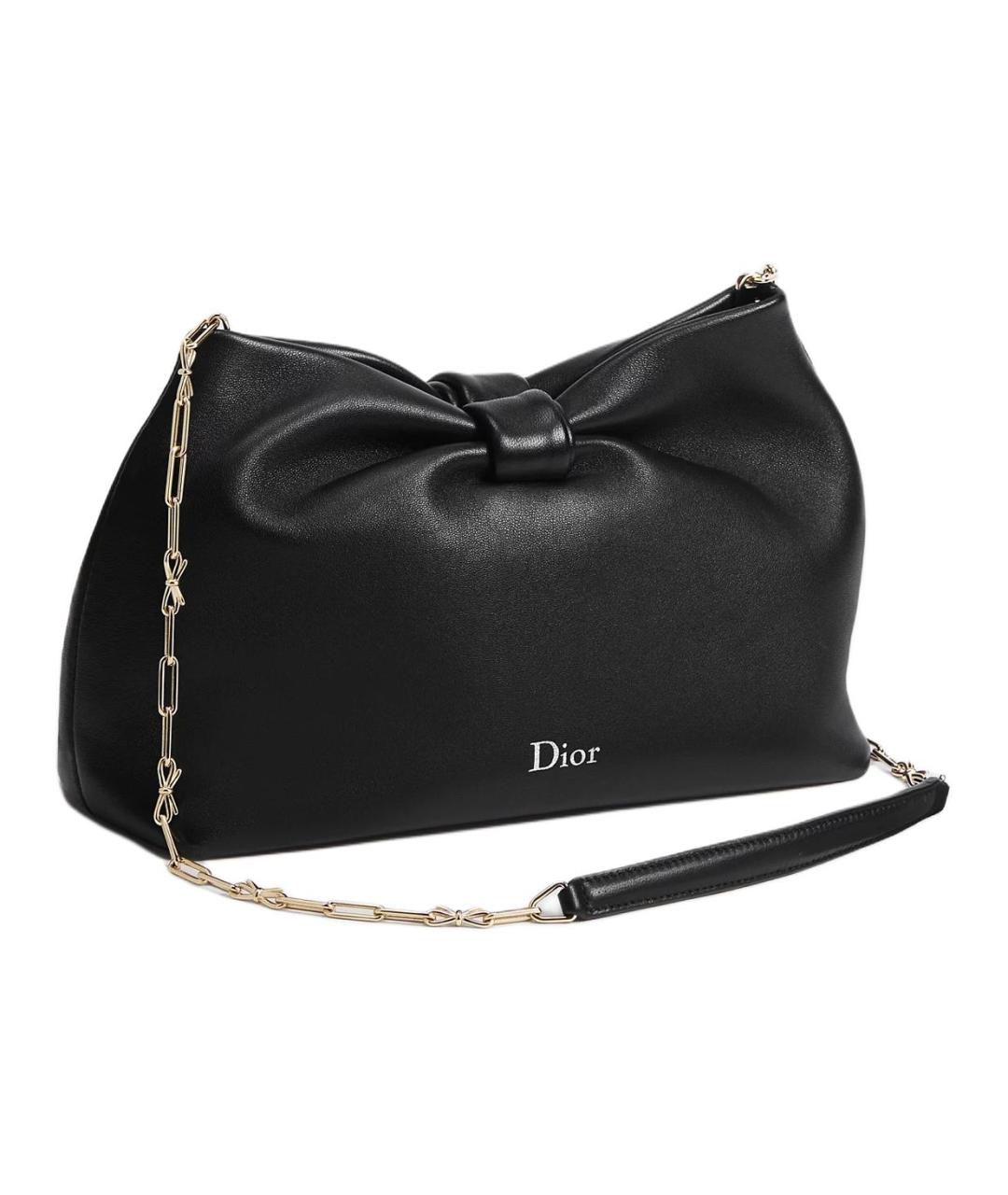 CHRISTIAN DIOR Черная кожаная сумка через плечо, фото 3