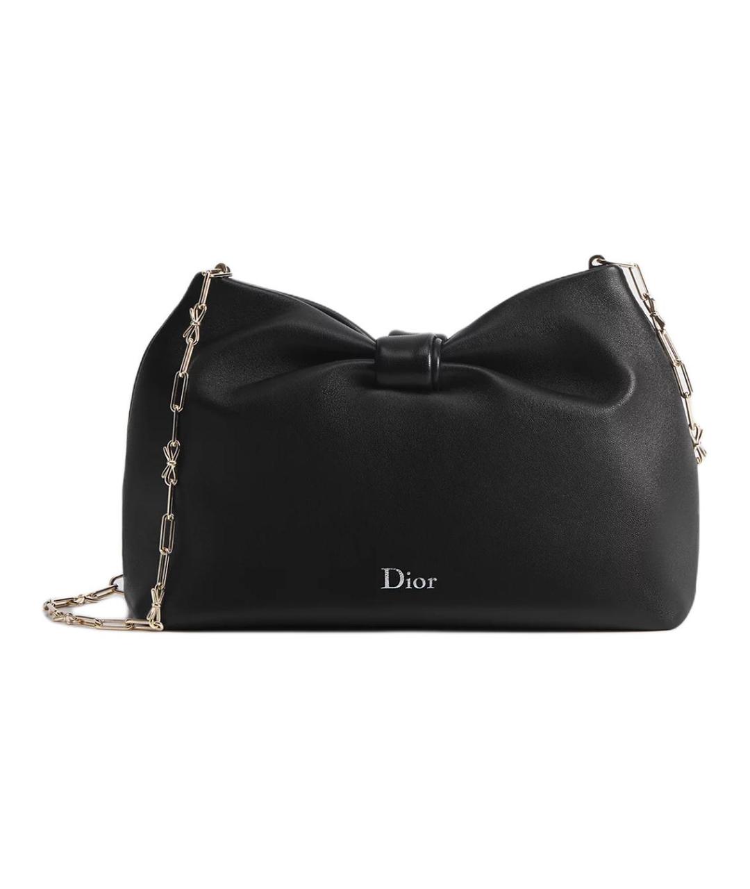CHRISTIAN DIOR Черная кожаная сумка через плечо, фото 1