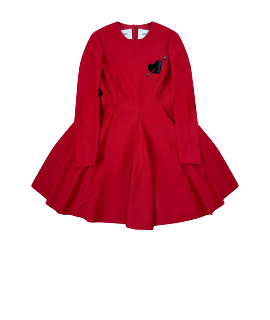 VALENTINO Красное шерстяное коктейльное платье, фото 1