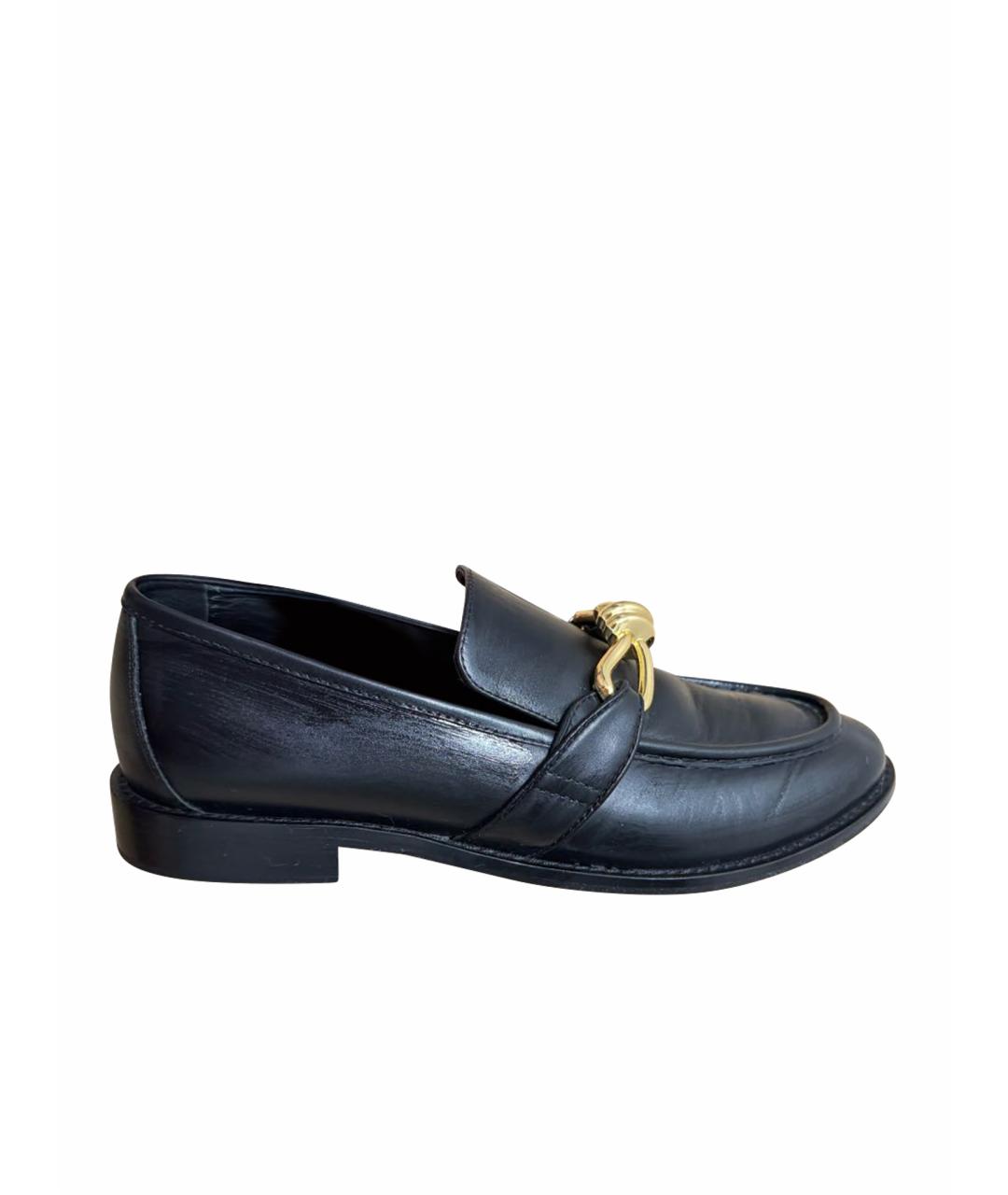 BOTTEGA VENETA Черные кожаные лоферы, фото 1