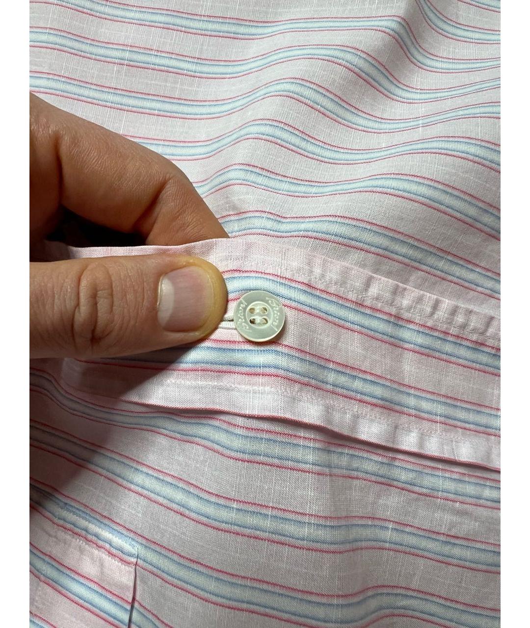 BRIONI Розовая льняная классическая рубашка, фото 4