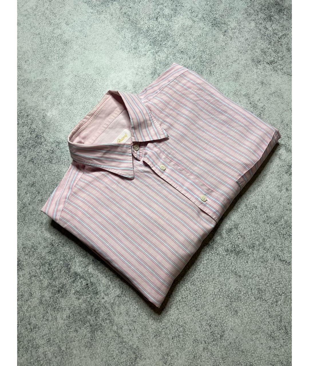 BRIONI Розовая льняная классическая рубашка, фото 2