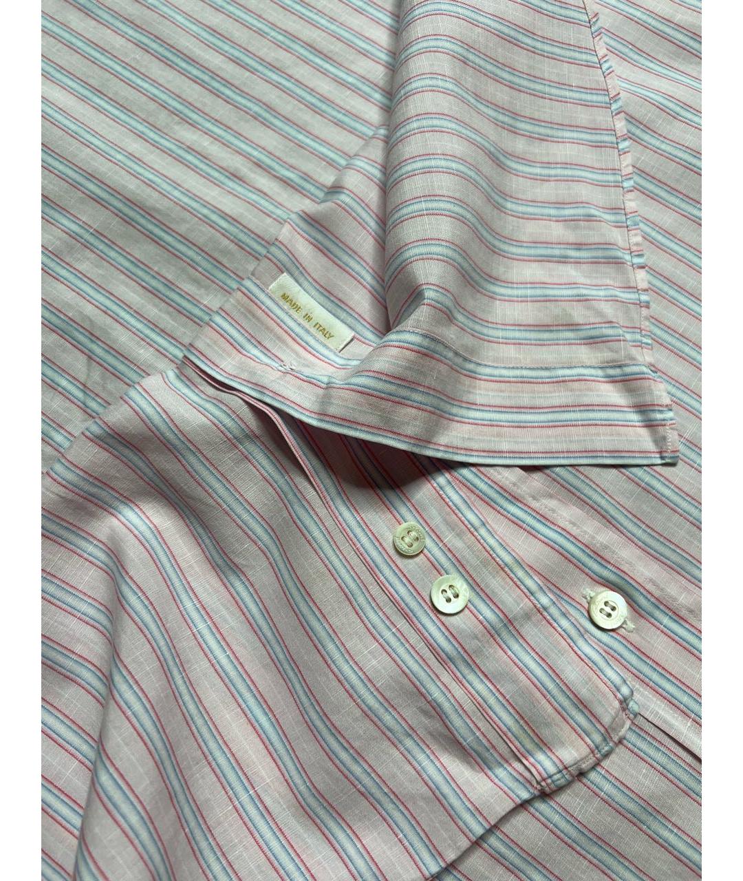 BRIONI Розовая льняная классическая рубашка, фото 5