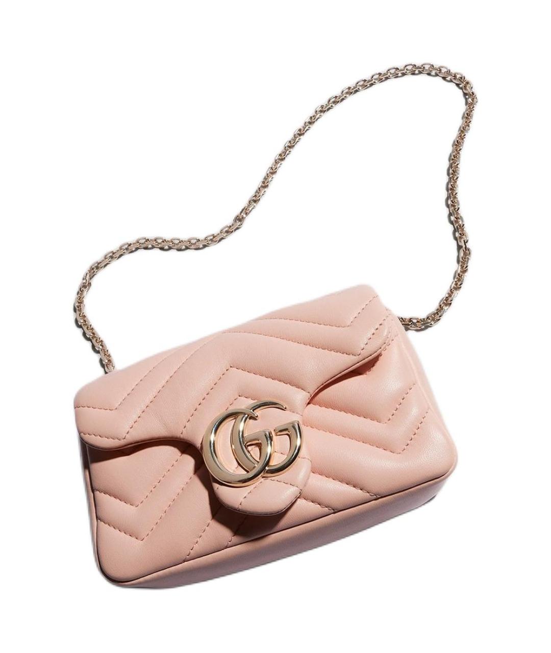 GUCCI Розовая кожаная сумка через плечо, фото 4