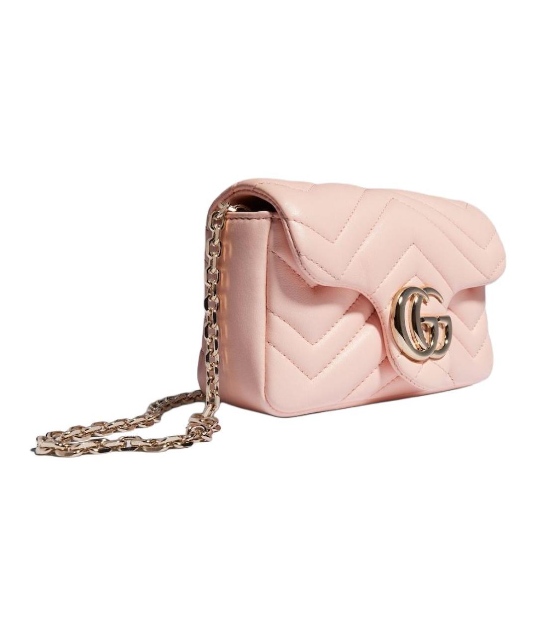 GUCCI Розовая кожаная сумка через плечо, фото 2