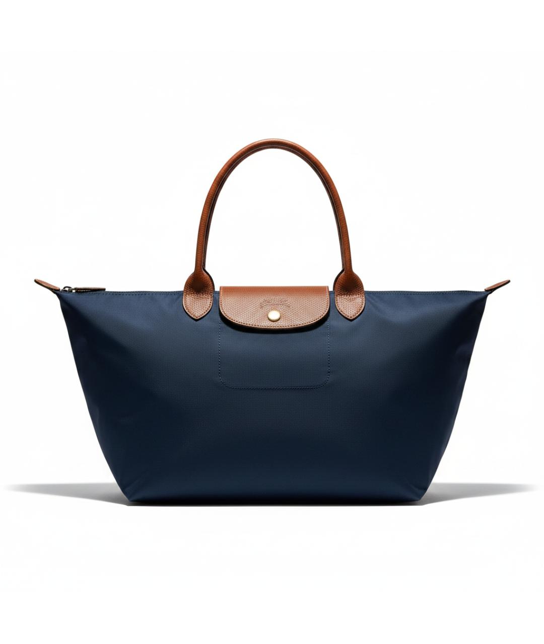 LONGCHAMP Темно-синяя синтетическая сумка с короткими ручками, фото 6