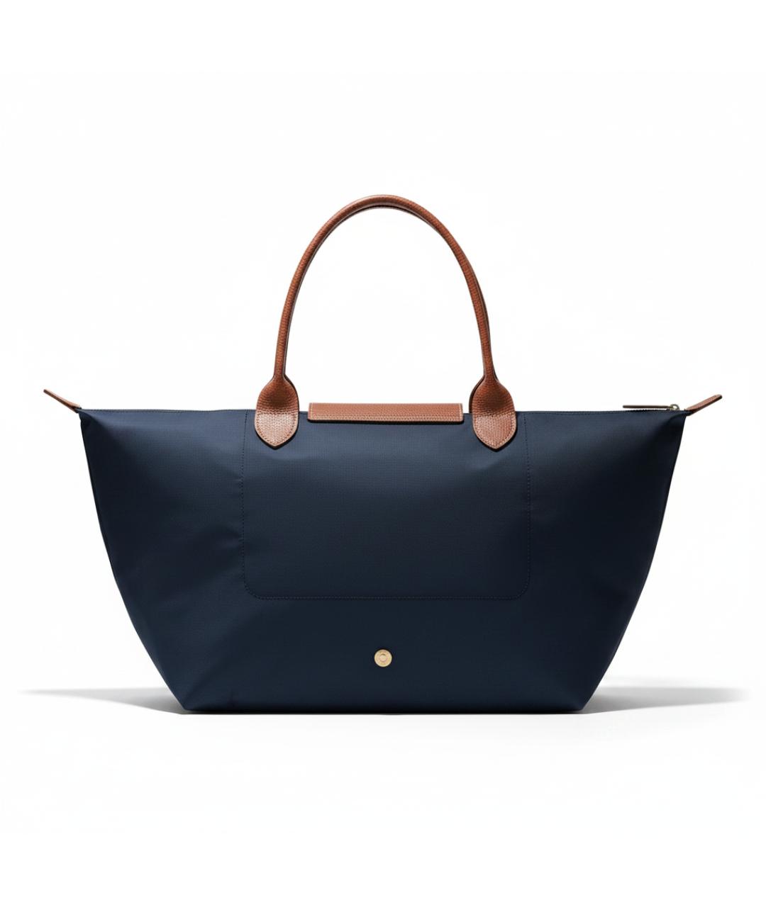 LONGCHAMP Темно-синяя синтетическая сумка с короткими ручками, фото 3