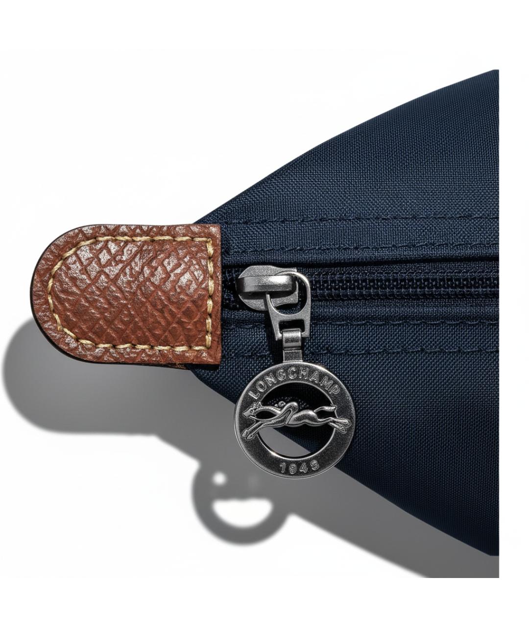 LONGCHAMP Темно-синяя синтетическая сумка с короткими ручками, фото 5