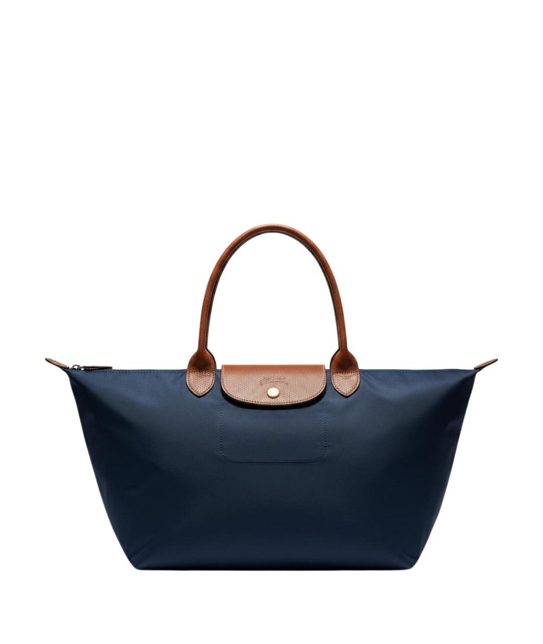 LONGCHAMP Темно-синяя синтетическая сумка с короткими ручками, фото 1