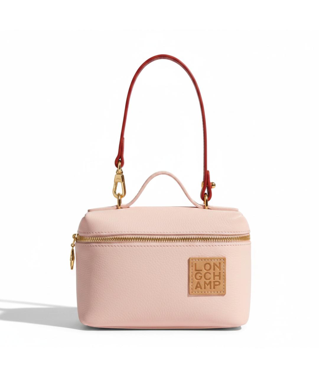 LONGCHAMP Розовая кожаная сумка с короткими ручками, фото 2