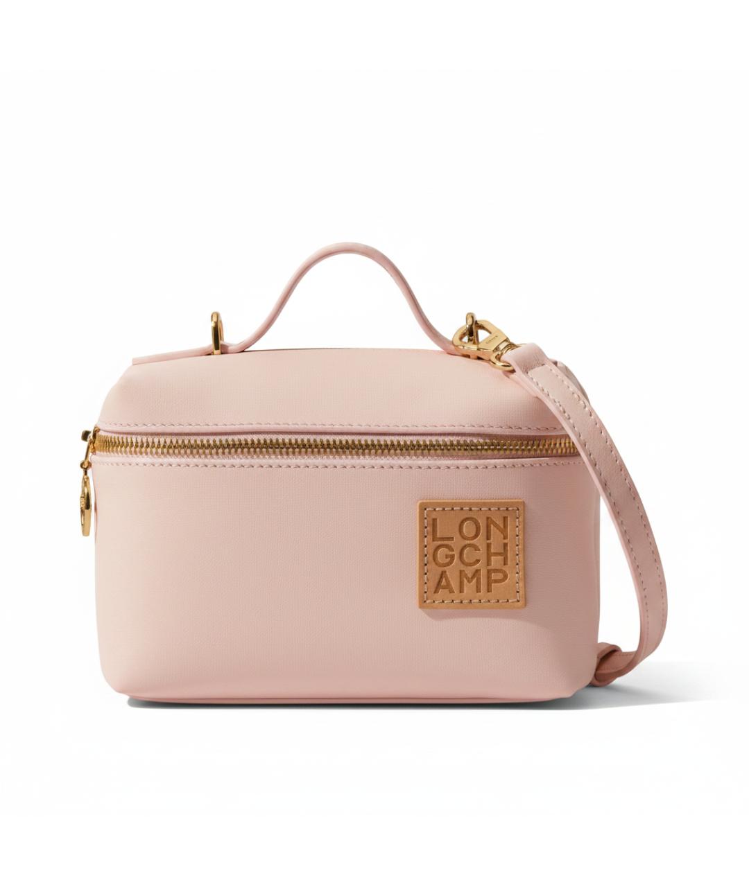 LONGCHAMP Розовая кожаная сумка с короткими ручками, фото 1