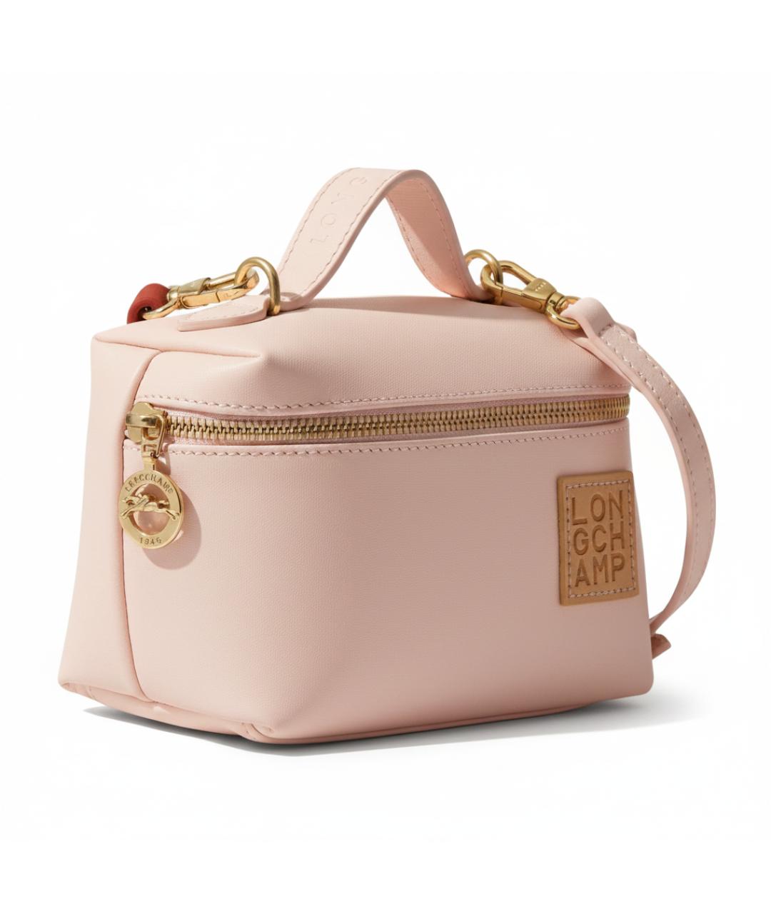 LONGCHAMP Розовая кожаная сумка с короткими ручками, фото 3