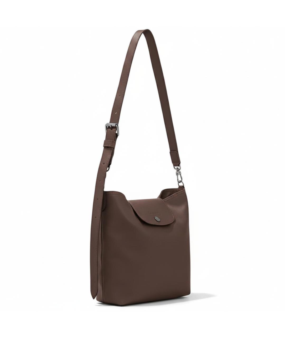 LONGCHAMP Коричневая кожаная сумка через плечо, фото 2
