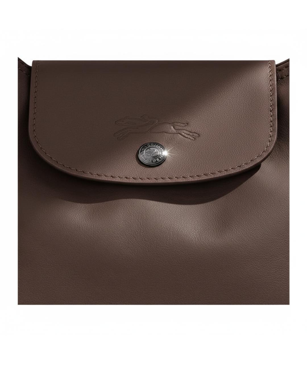 LONGCHAMP Коричневая кожаная сумка через плечо, фото 5