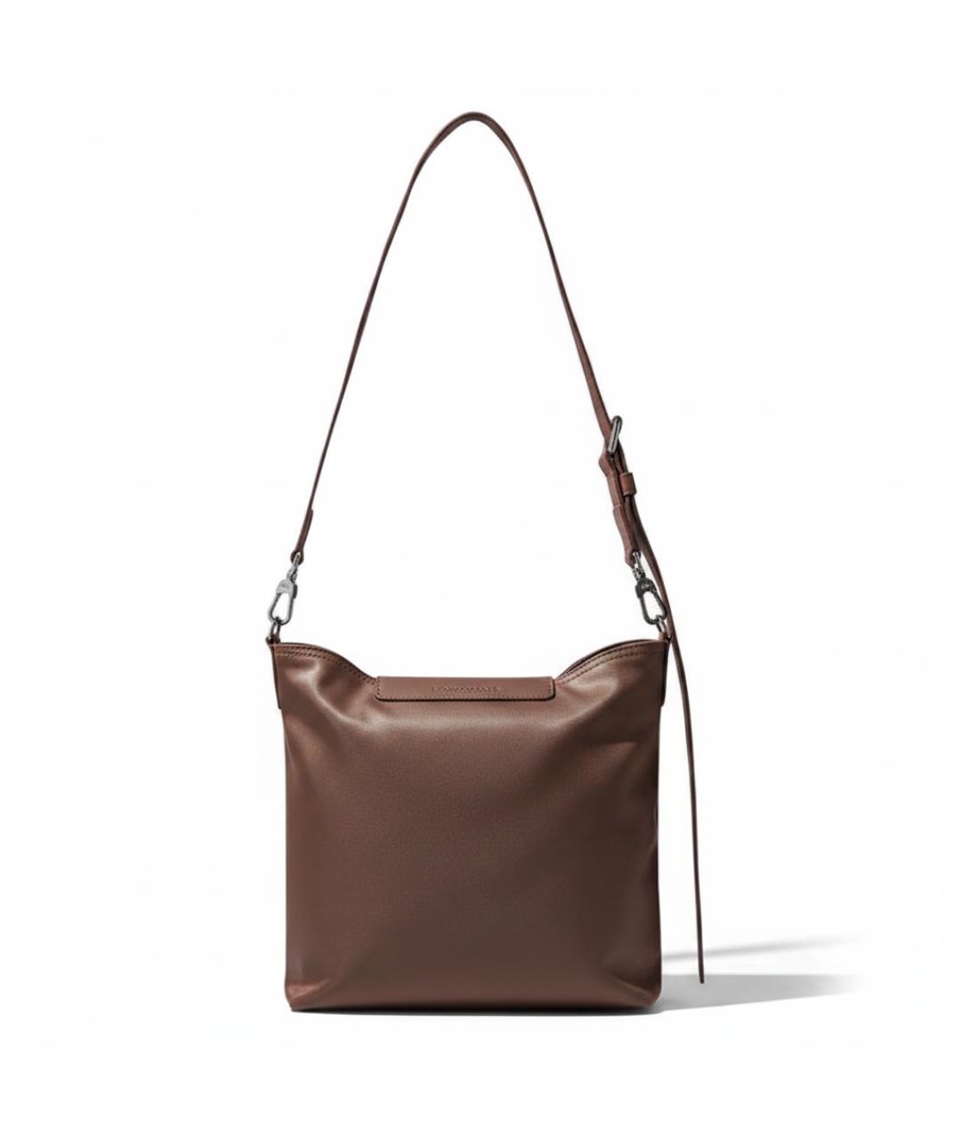 LONGCHAMP Коричневая кожаная сумка через плечо, фото 3