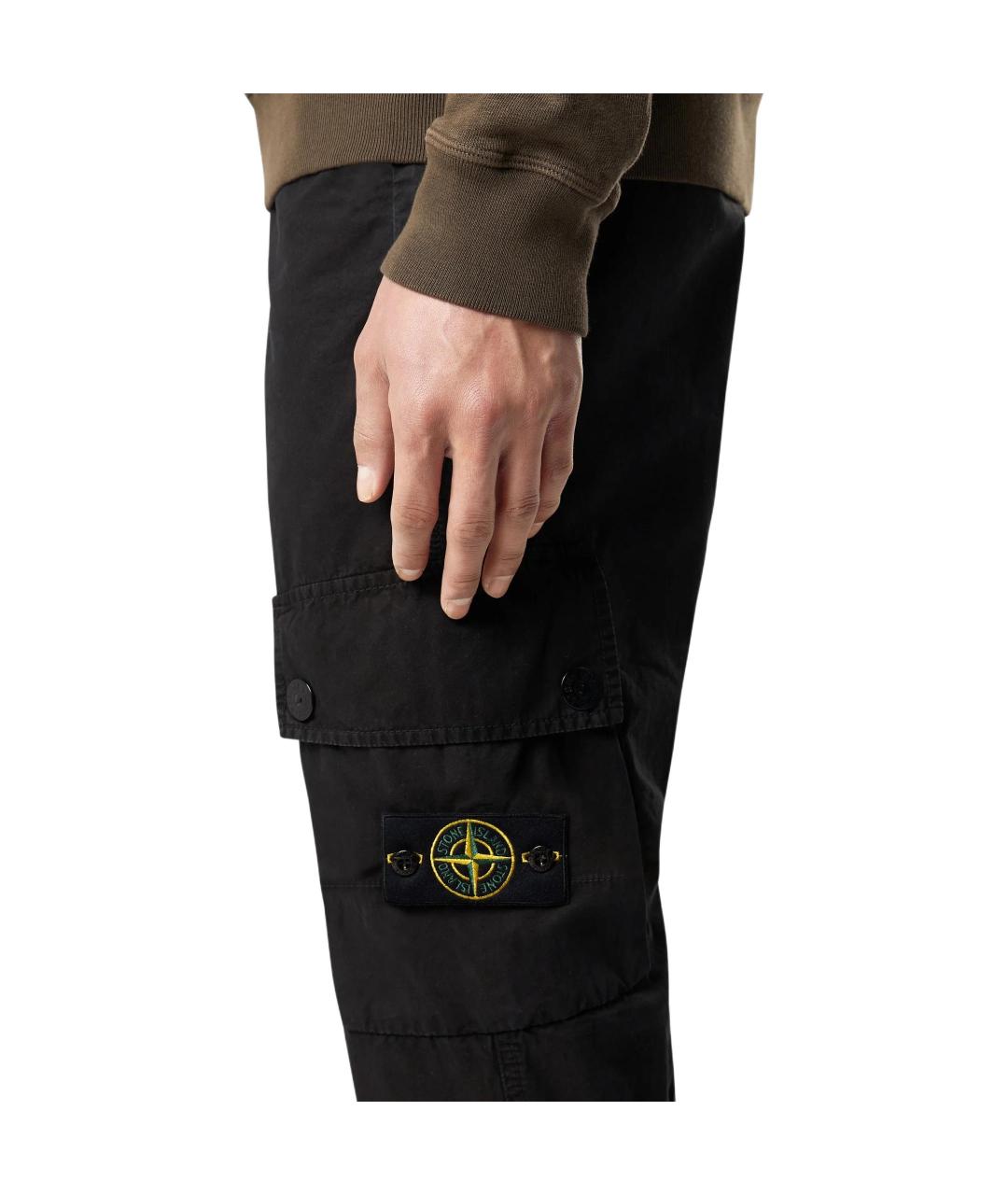 STONE ISLAND Черные брюки чинос, фото 4