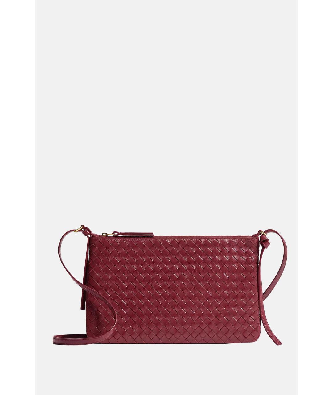 BOTTEGA VENETA Красная кожаная сумка через плечо, фото 4