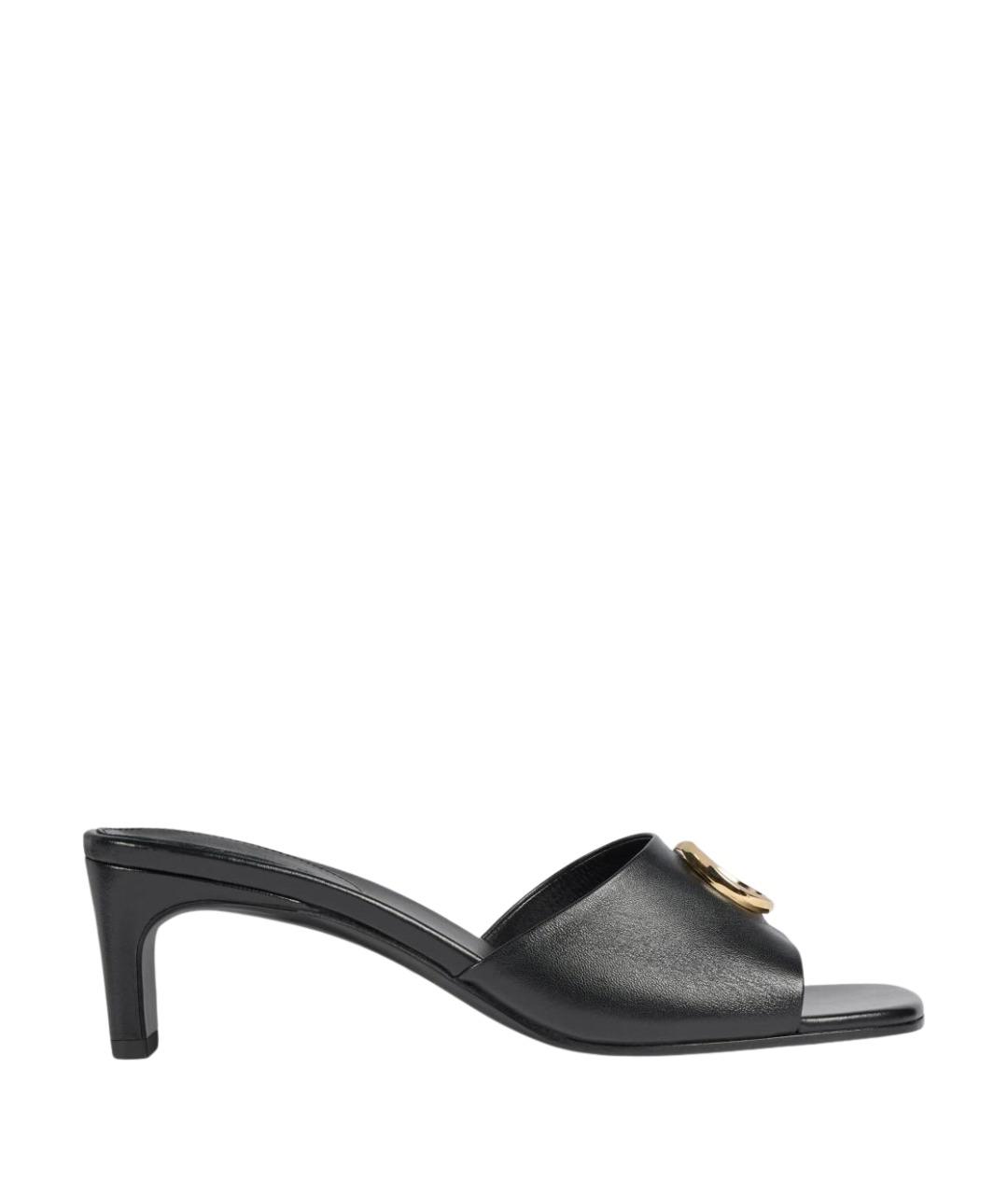 GUCCI Черные кожаные мюли, фото 1