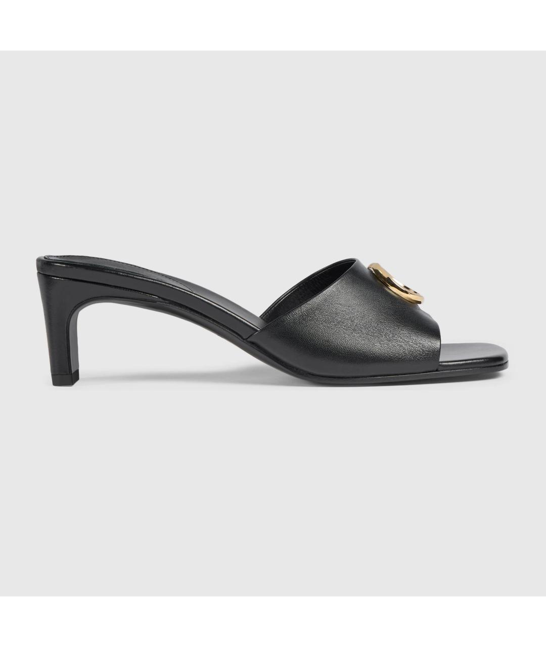 GUCCI Черные кожаные мюли, фото 3
