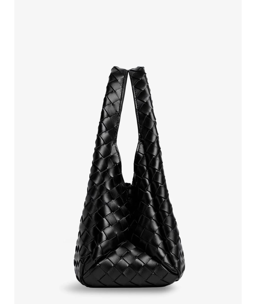 BOTTEGA VENETA Черная кожаная сумка через плечо, фото 3