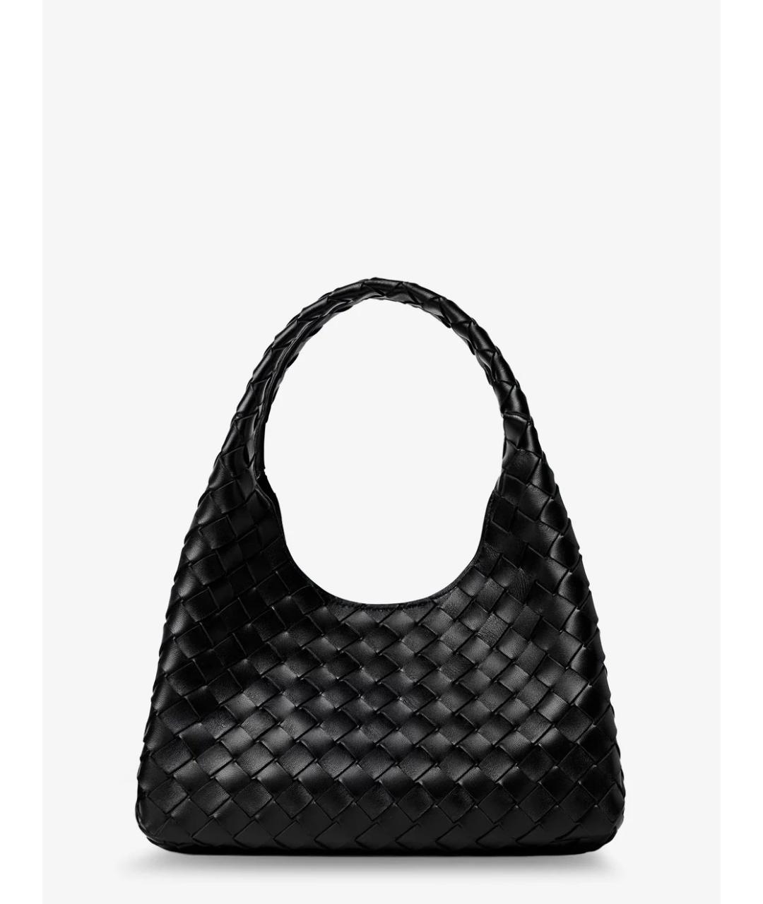 BOTTEGA VENETA Черная кожаная сумка через плечо, фото 4