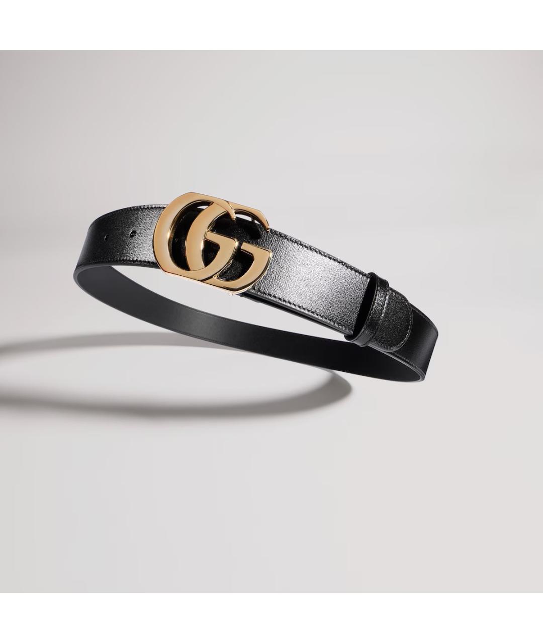 GUCCI Черный кожаный ремень, фото 3