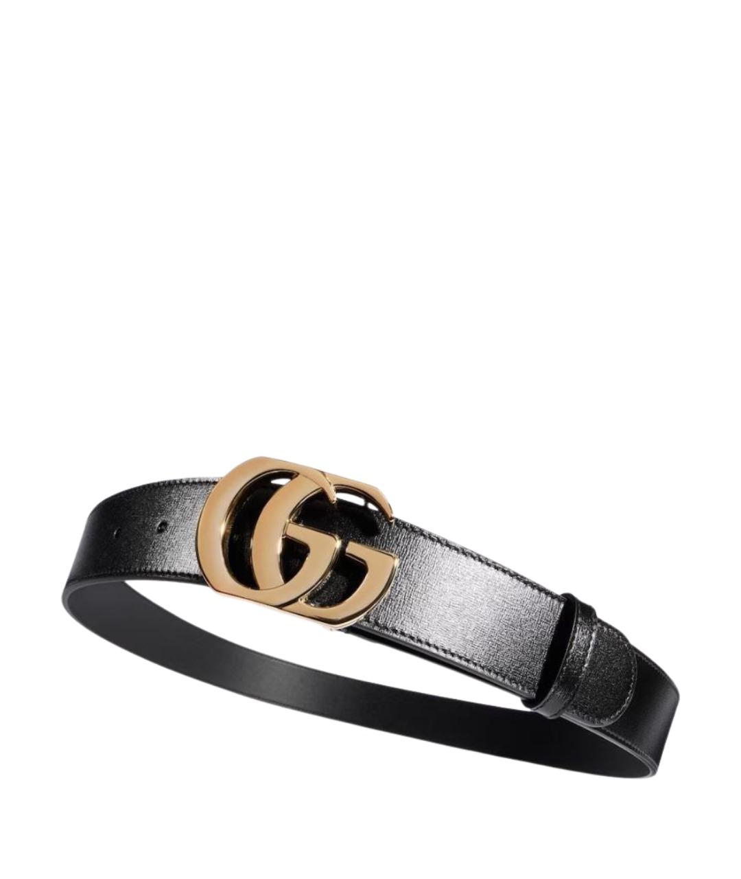 GUCCI Черный кожаный ремень, фото 1