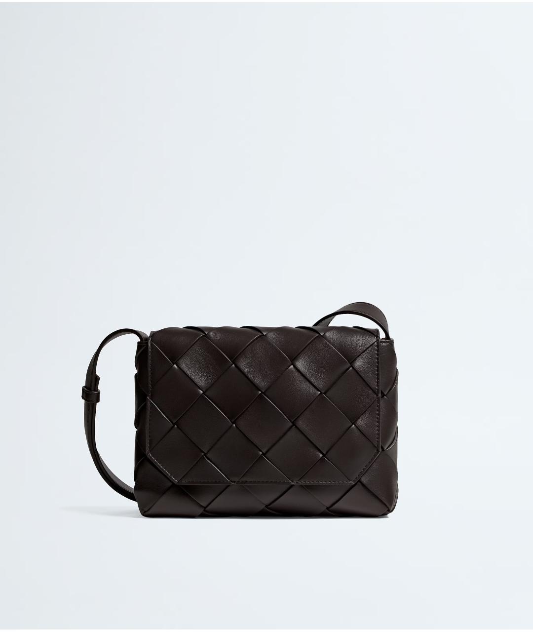 BOTTEGA VENETA Коричневая кожаная сумка на плечо, фото 6