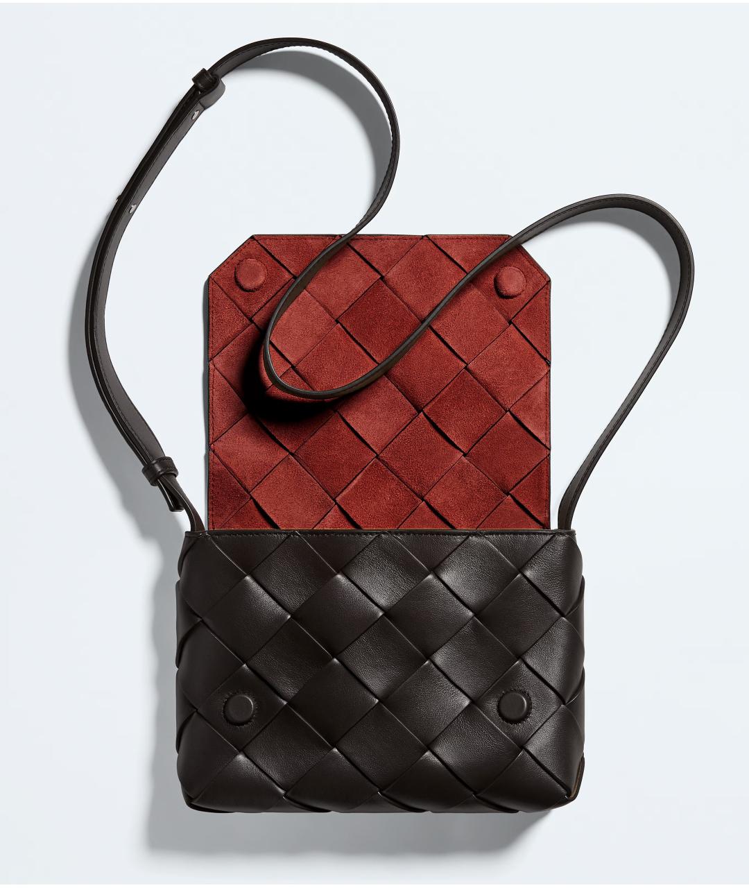 BOTTEGA VENETA Коричневая кожаная сумка на плечо, фото 2