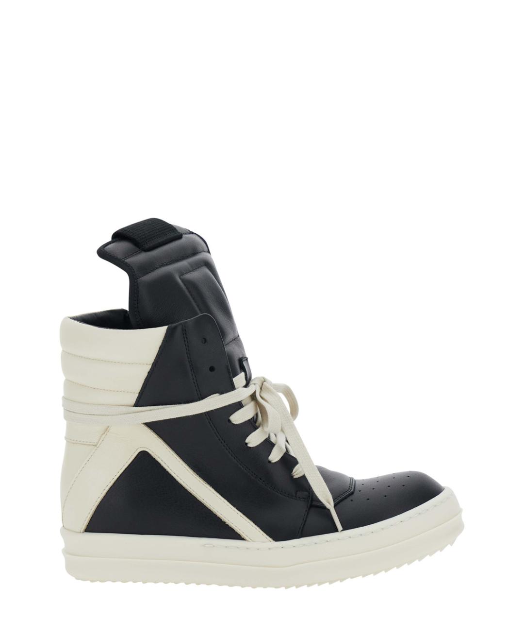 RICK OWENS Черные кожаные кроссовки, фото 1