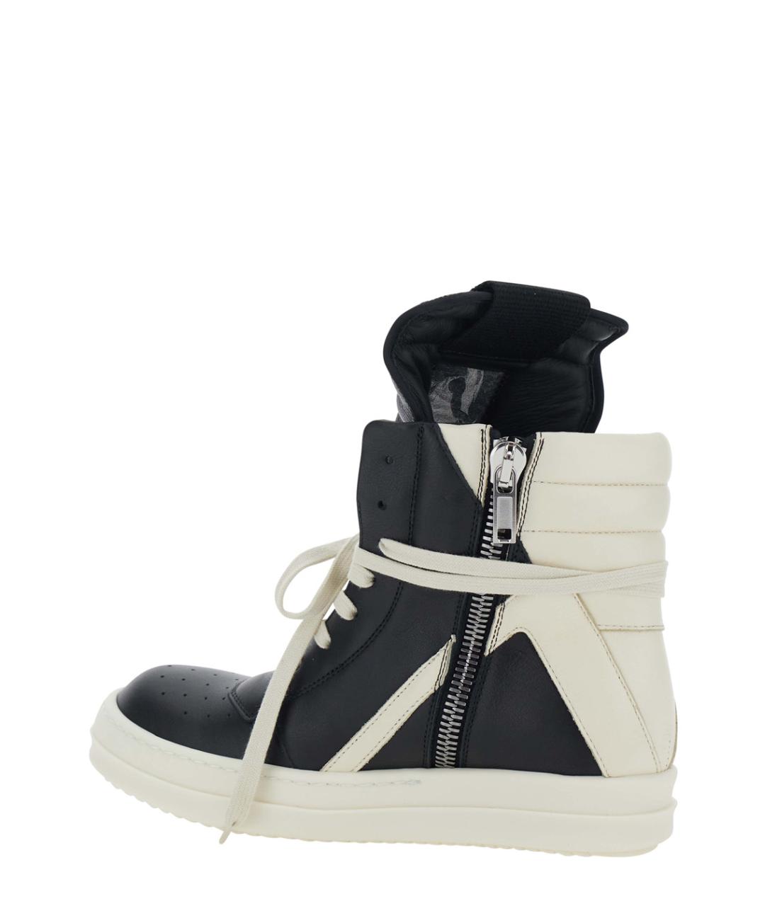 RICK OWENS Черные кожаные кроссовки, фото 3