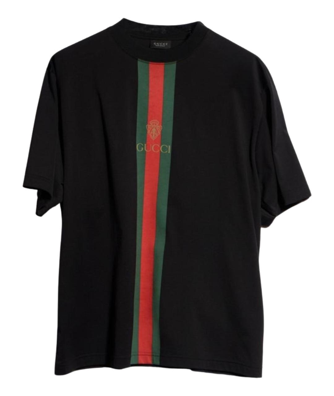 GUCCI Черная хлопковая футболка, фото 1