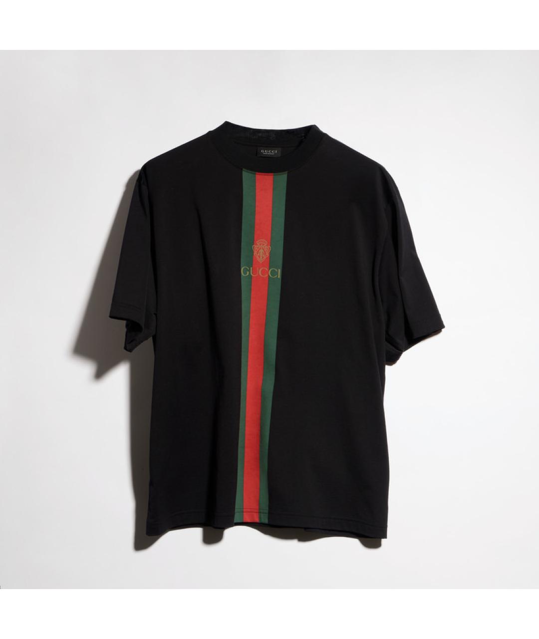 GUCCI Черная хлопковая футболка, фото 3