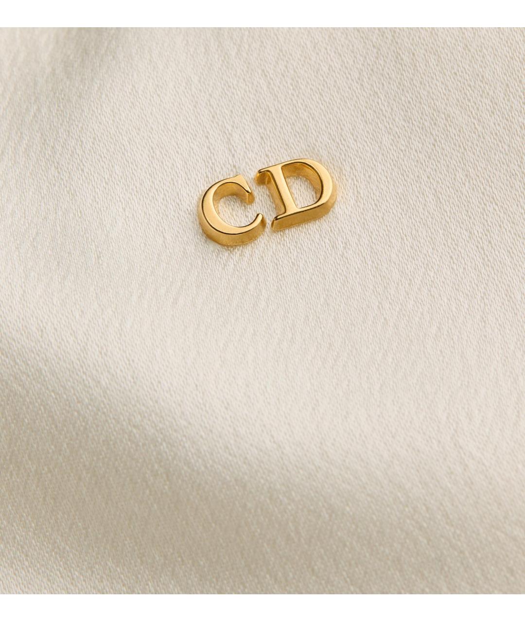 CHRISTIAN DIOR Белые шелковые прямые брюки, фото 2